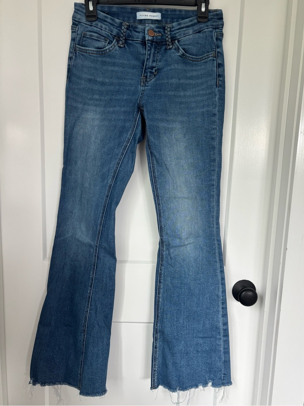 Flying Monkey Medium Blue Mid-Rise Flare Jeans